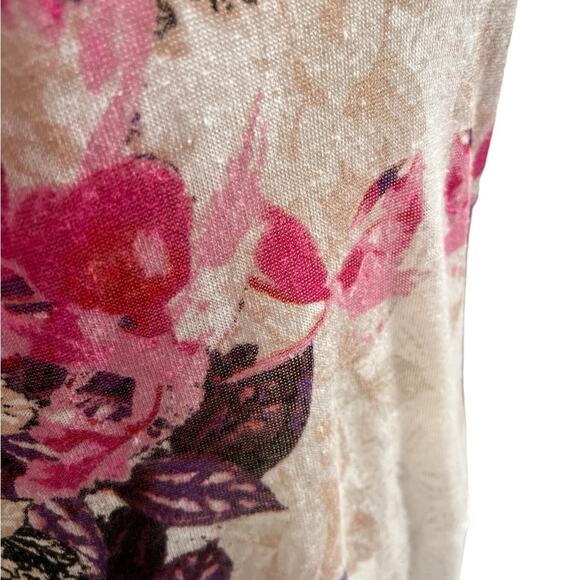 NIC+ZOE Scoop Neck 3/4 Sleeve Linen Blend Floral Top - Medium - Picture 4 of 11